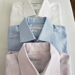 3 PACK Perry Ellis Portfolio Solid Color Slim Fit Dress Shirt